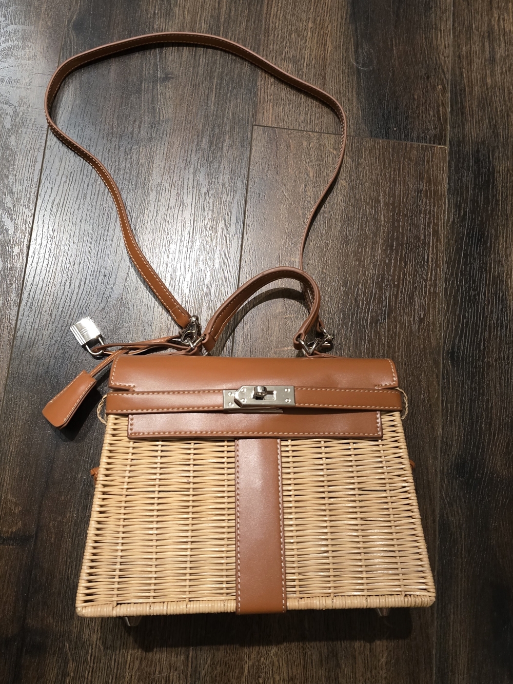 Woven Rattan Crossbody Bag